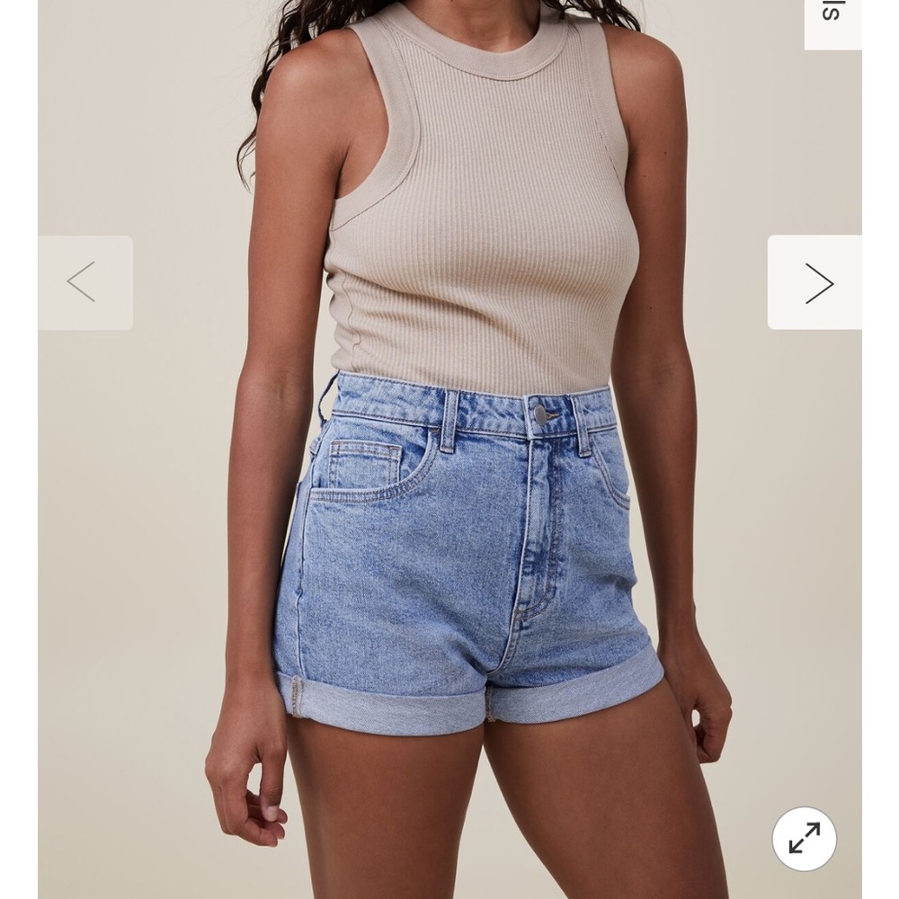 Cotton on high rise stretch denim shorts